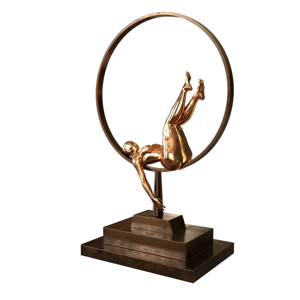 Woman On Wheel Sculpture