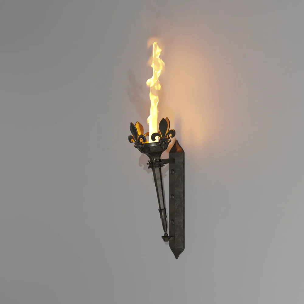 Heavy Wrought Iron Oil Torch