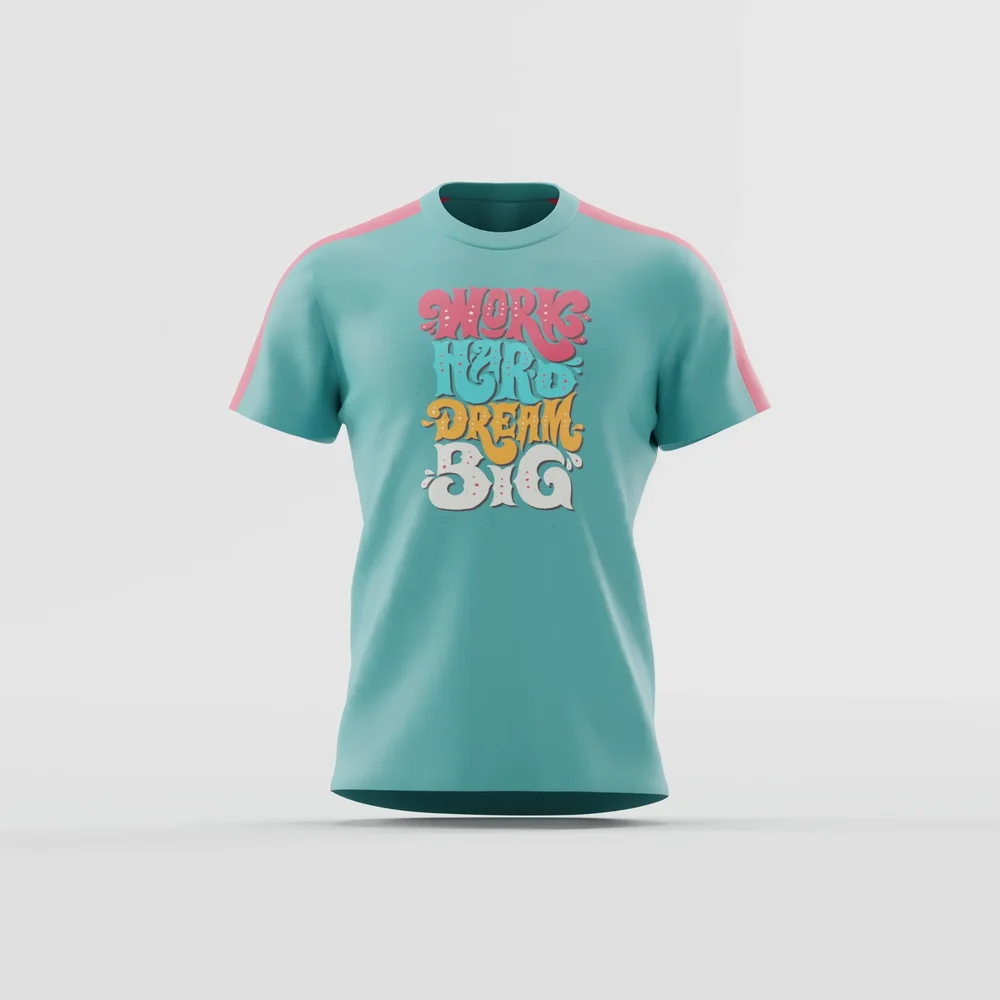 Vibrant Graphic Tee – Teal Blue