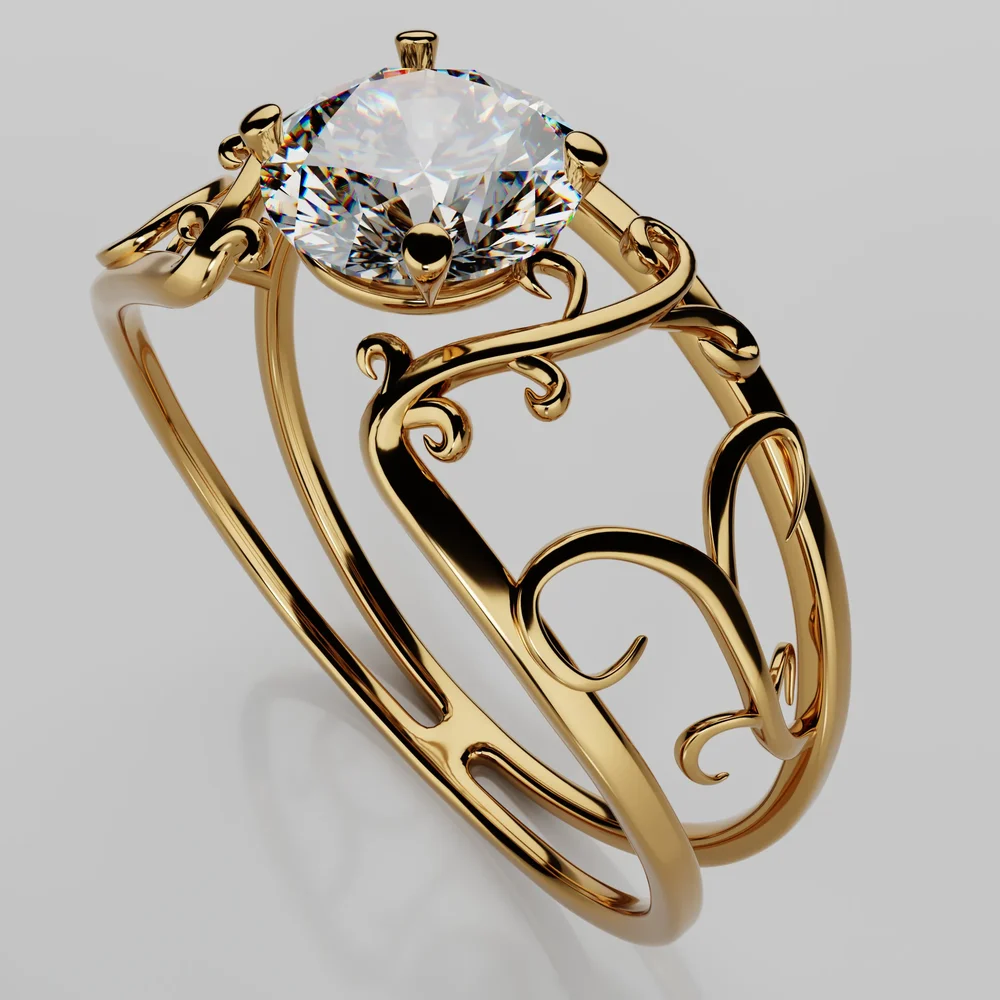 Curved Elegance – Diamond Ring