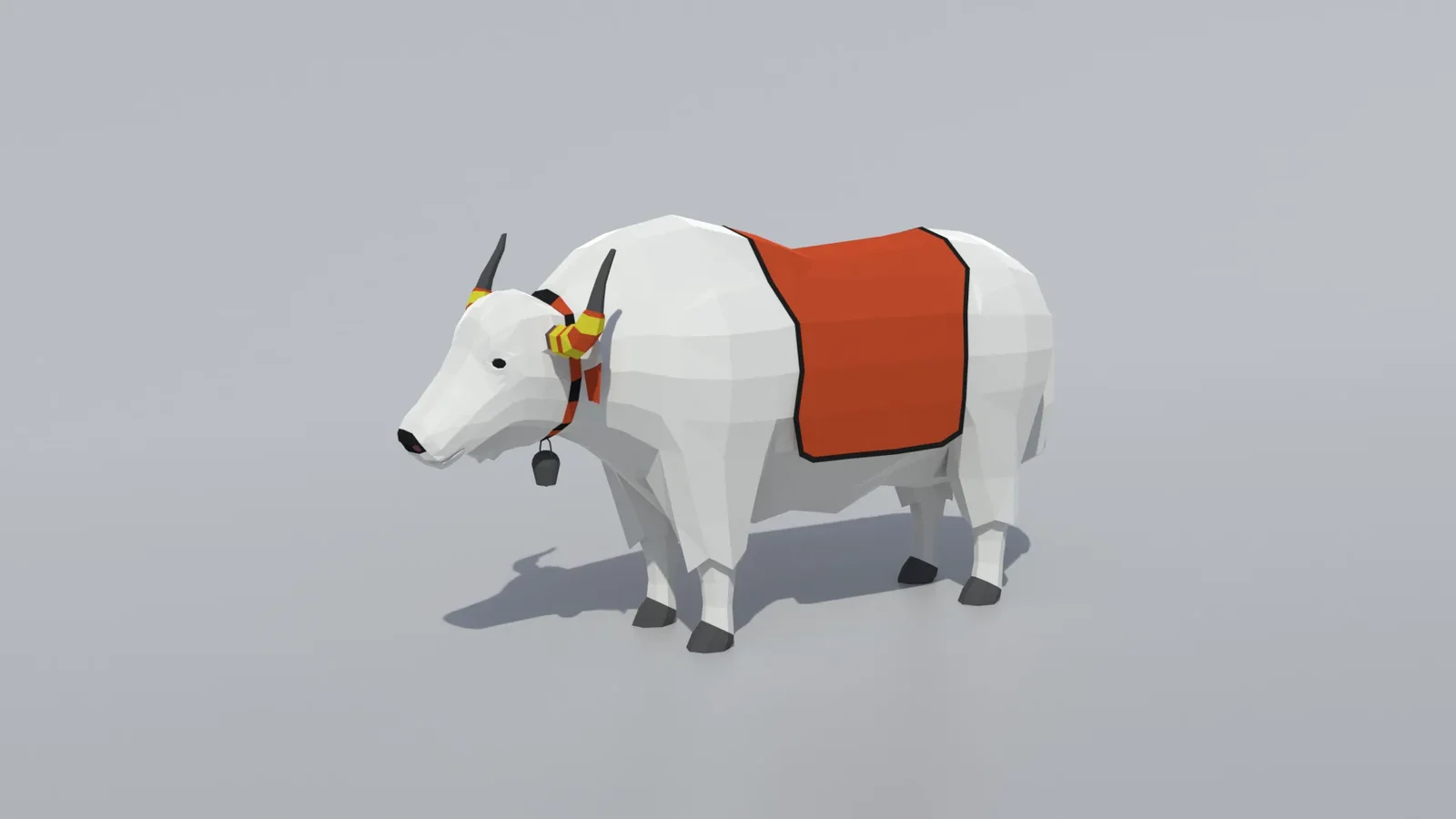 Low Poly White Yak