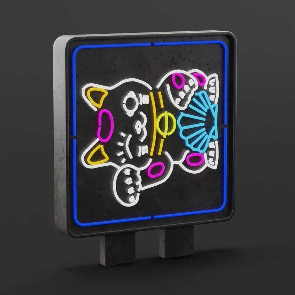 Japanese Neon Signs, Sushi Cat