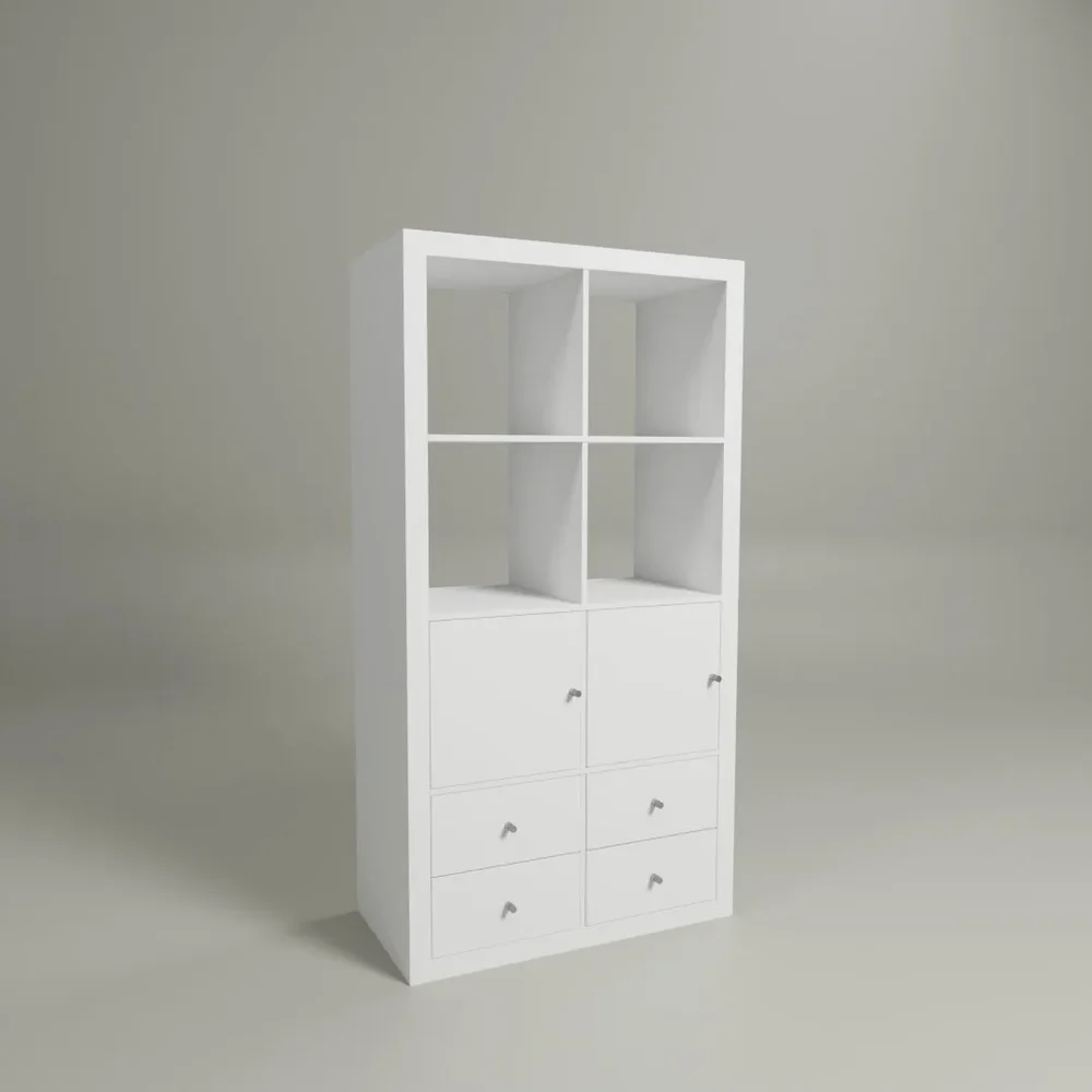 Ikea Kallax 77x147 White With 4 Insets