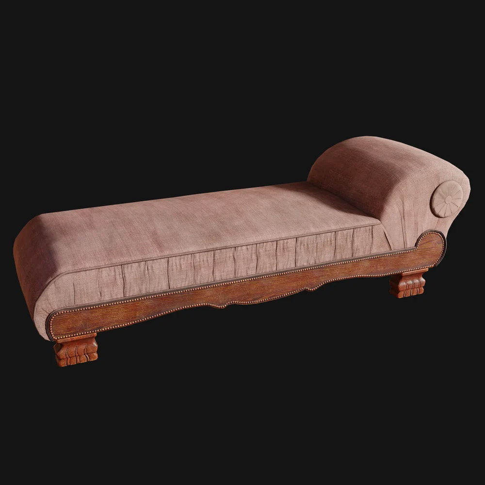 Vintage Recamier Chaise Daybed Pink