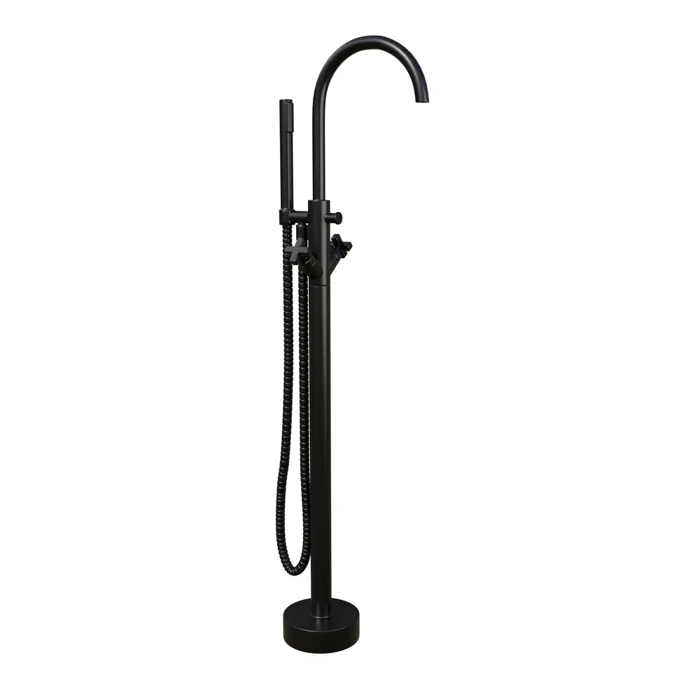 Regal Matte Black Floorstanding Bathtub
