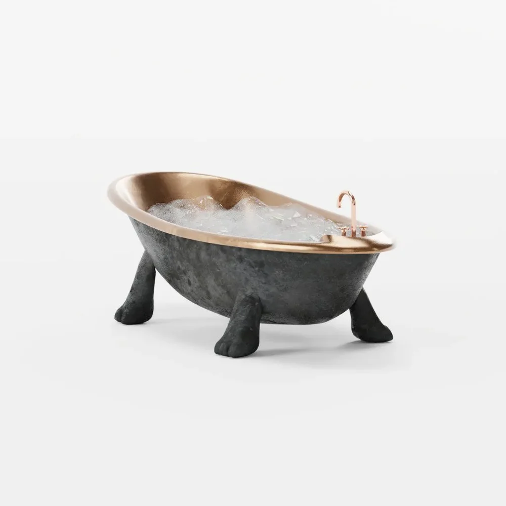 Designer Bronze Bathroom In Retro Style