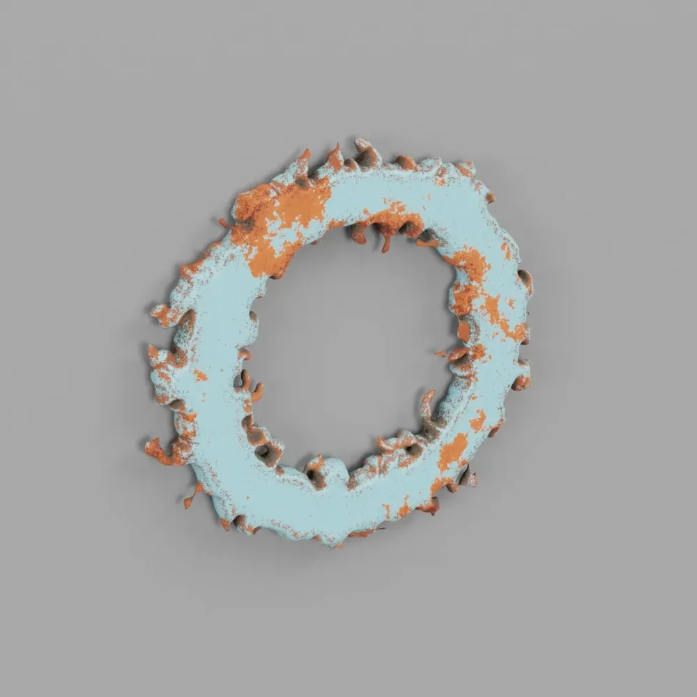 Rough Metal Letter O