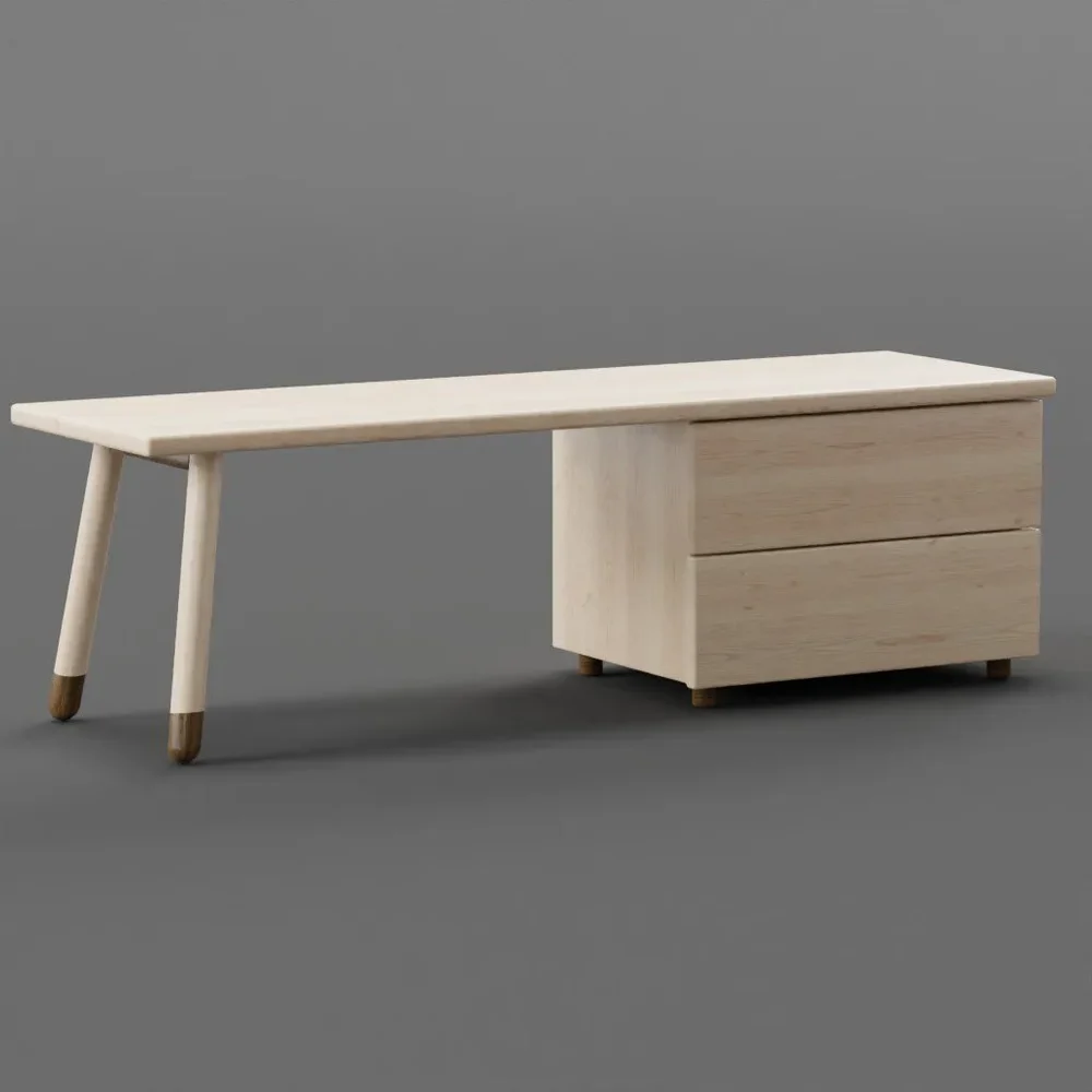 Long Wooden Bench Cabinet