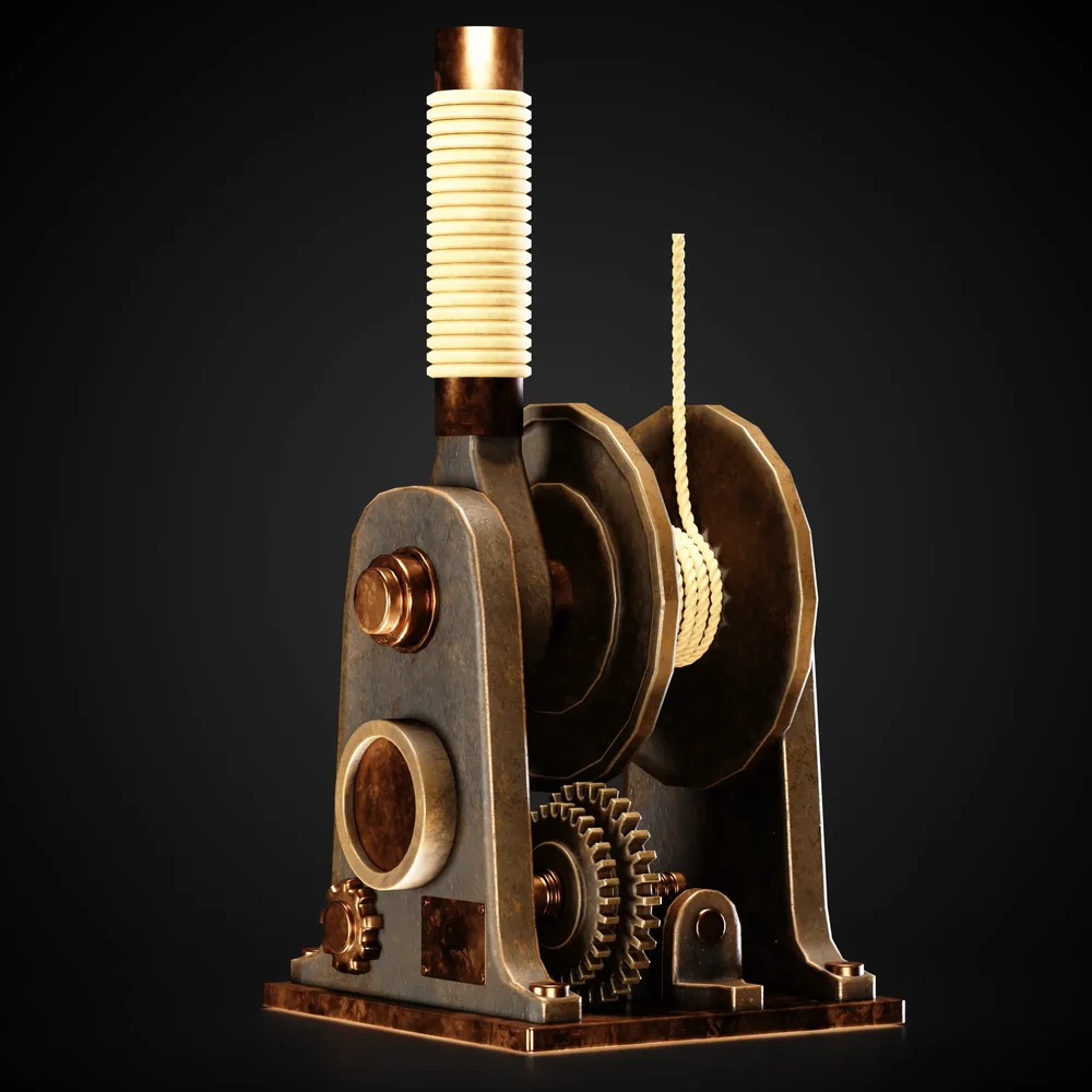 Mechanical Lever Game-Ready + 4k Textures | Blenderkit Series