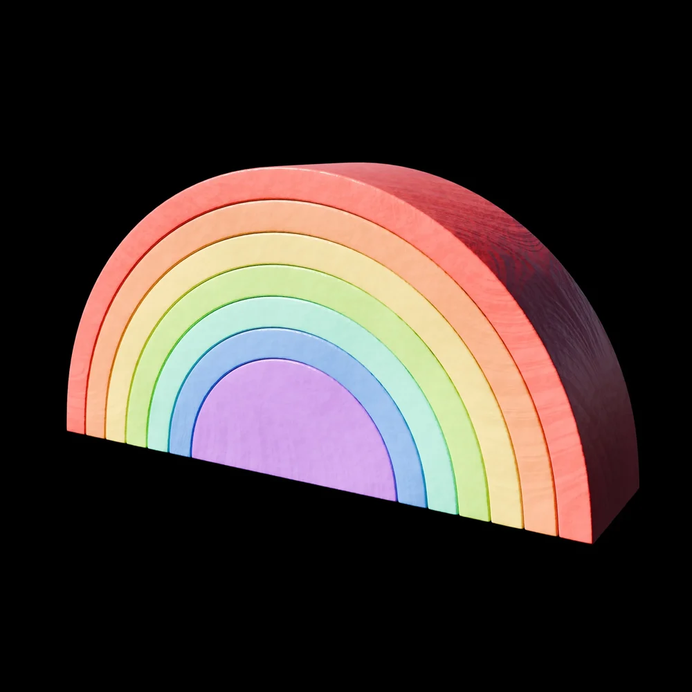 Wooden Childs Toy Colorful Rainbow