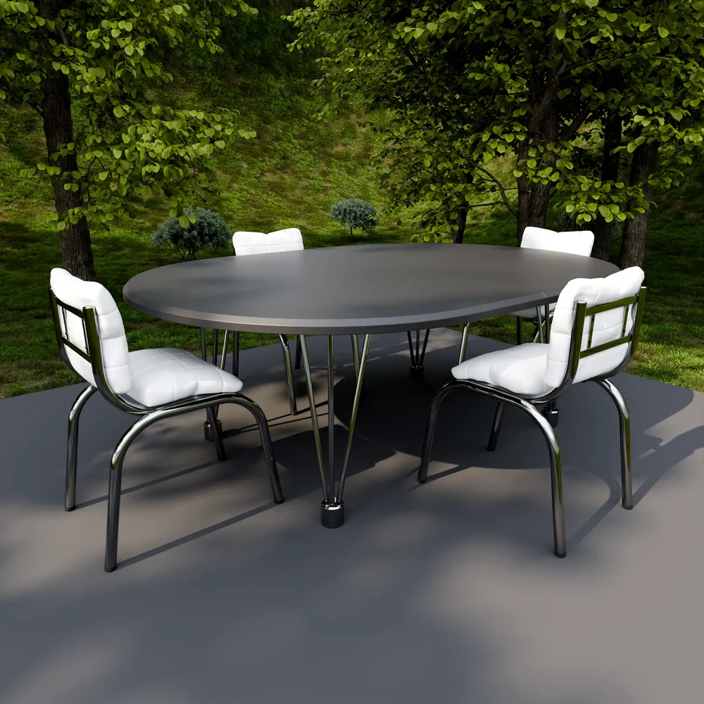 Table With White Chairs
