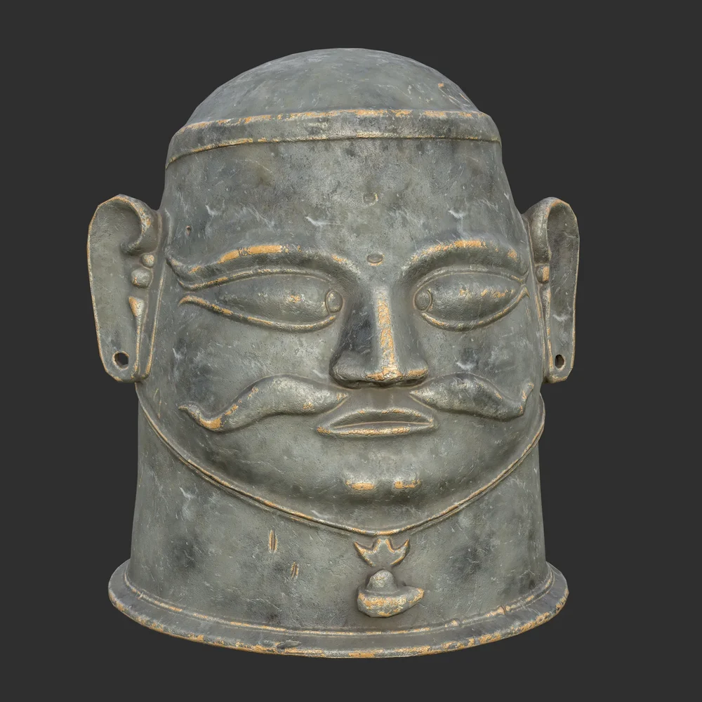 Weathered Ancient Khandoba Deity Mask