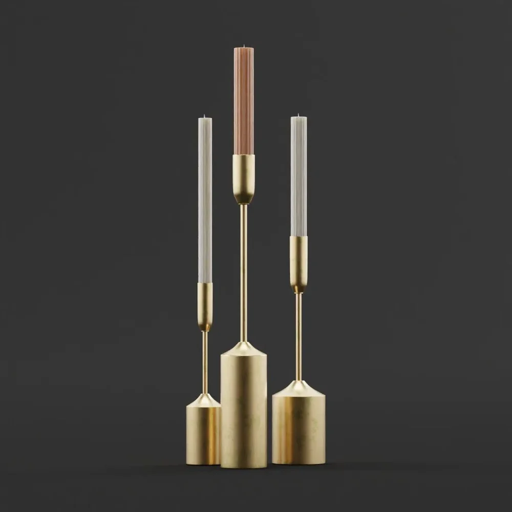 Candle Holders Set With Candle