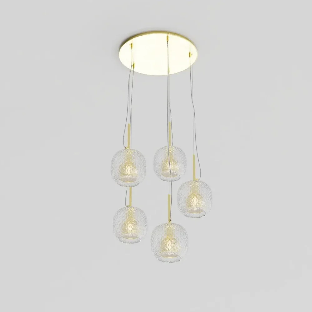 Glass And Brass Ceiling Light