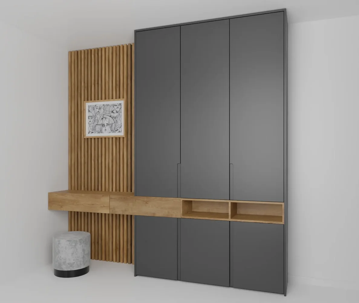 Bedroom Wardrobe Wall Black