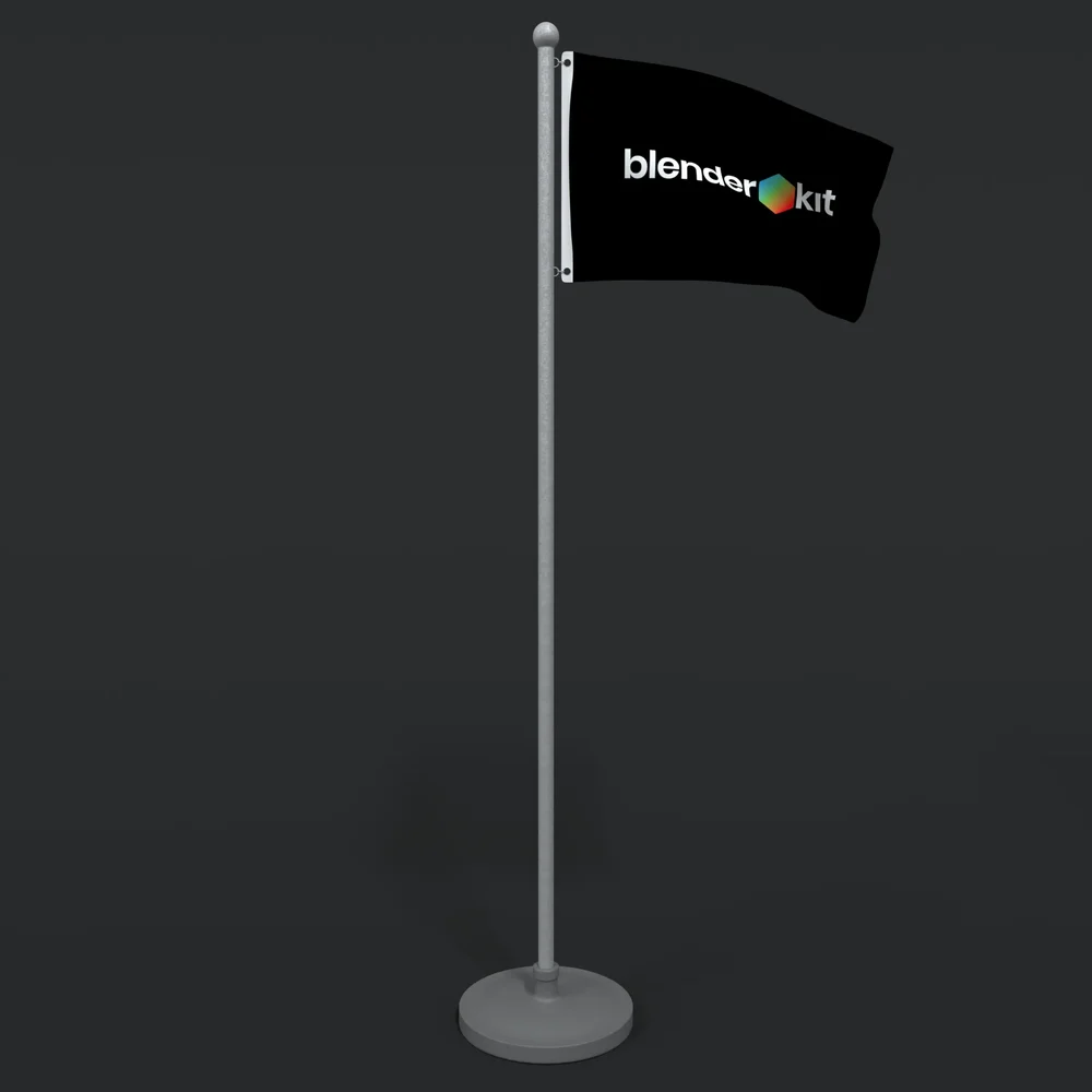 Animated Blenderkit Flag