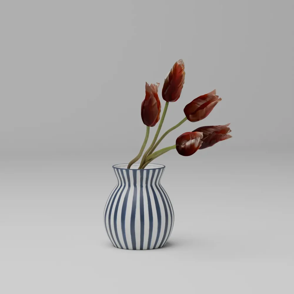 Vase With Red Tulips