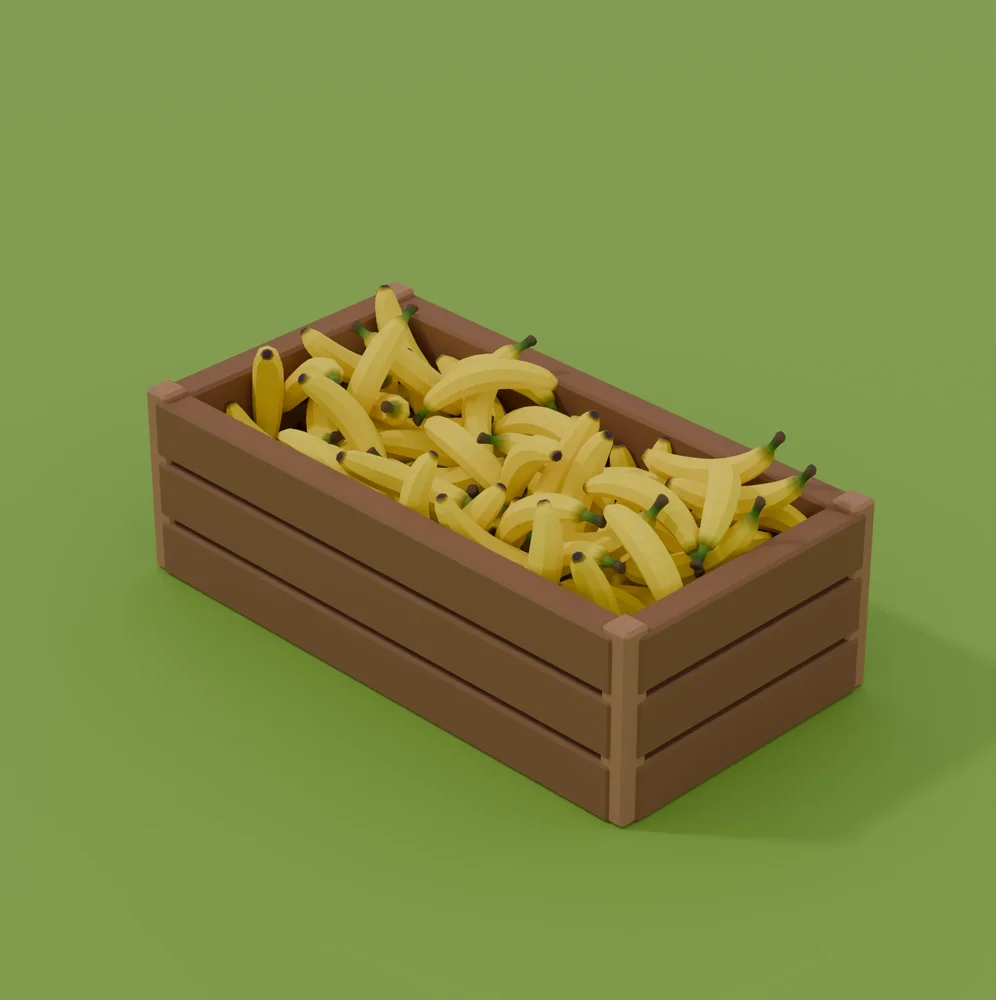 Low Poly Banana Crate