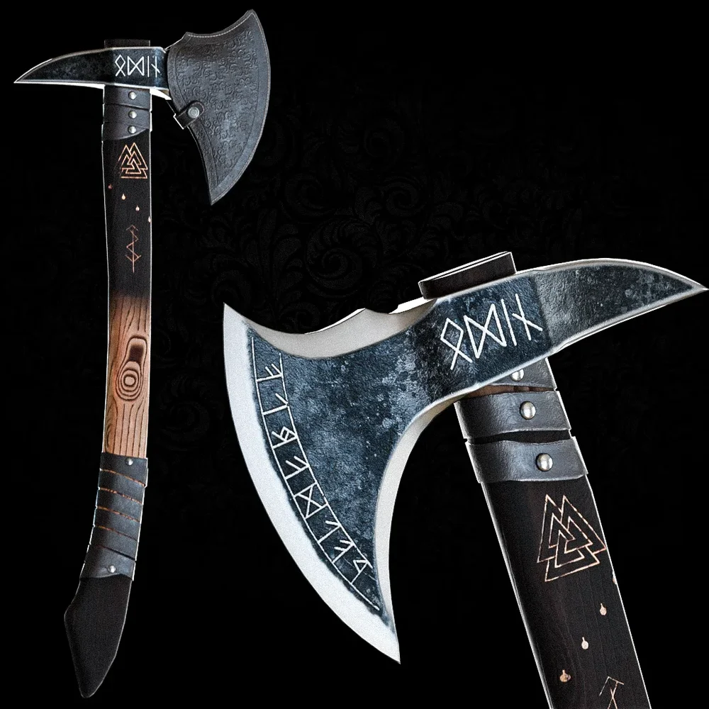 Ornate Runic Viking Axe
