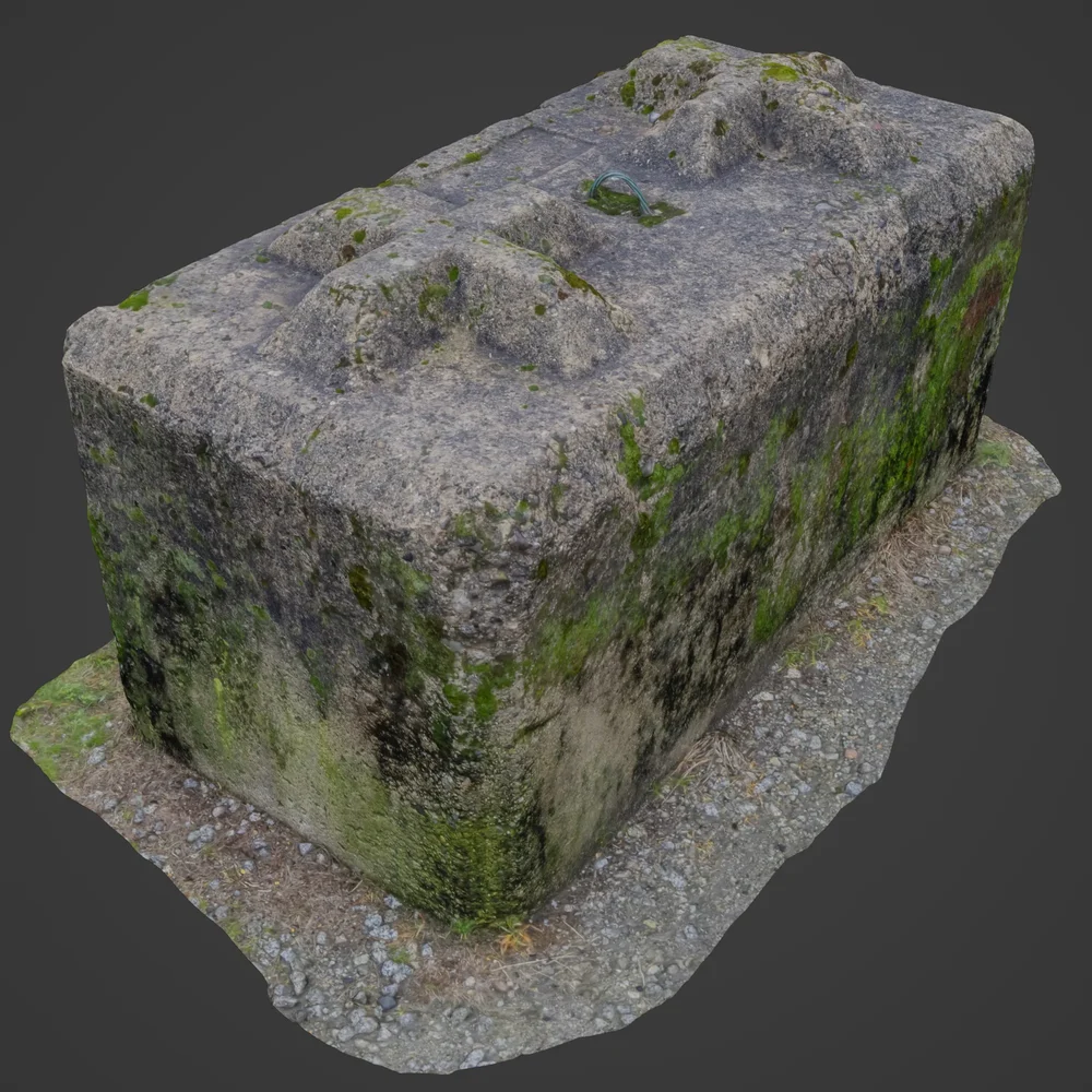 Concrete Block With Moss Photoscan