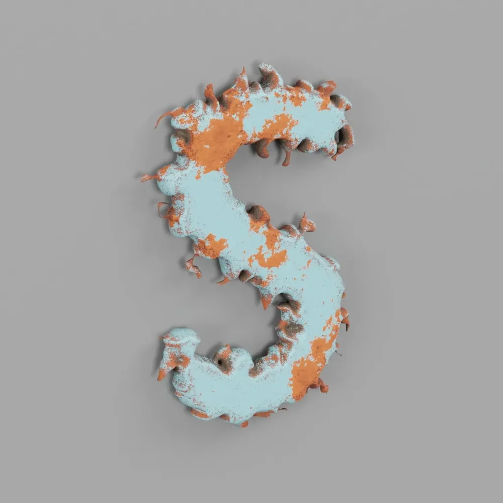 Rough Metal Letter S