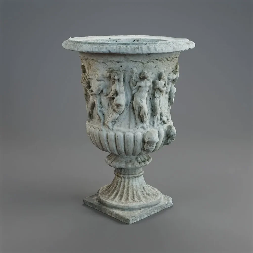 Concrete Low Relief Vase