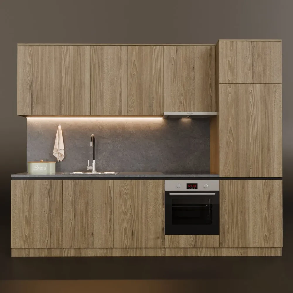 Modern Realistic Wooden Kitchen