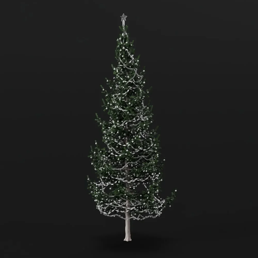 Christmas Tree Green White Elder