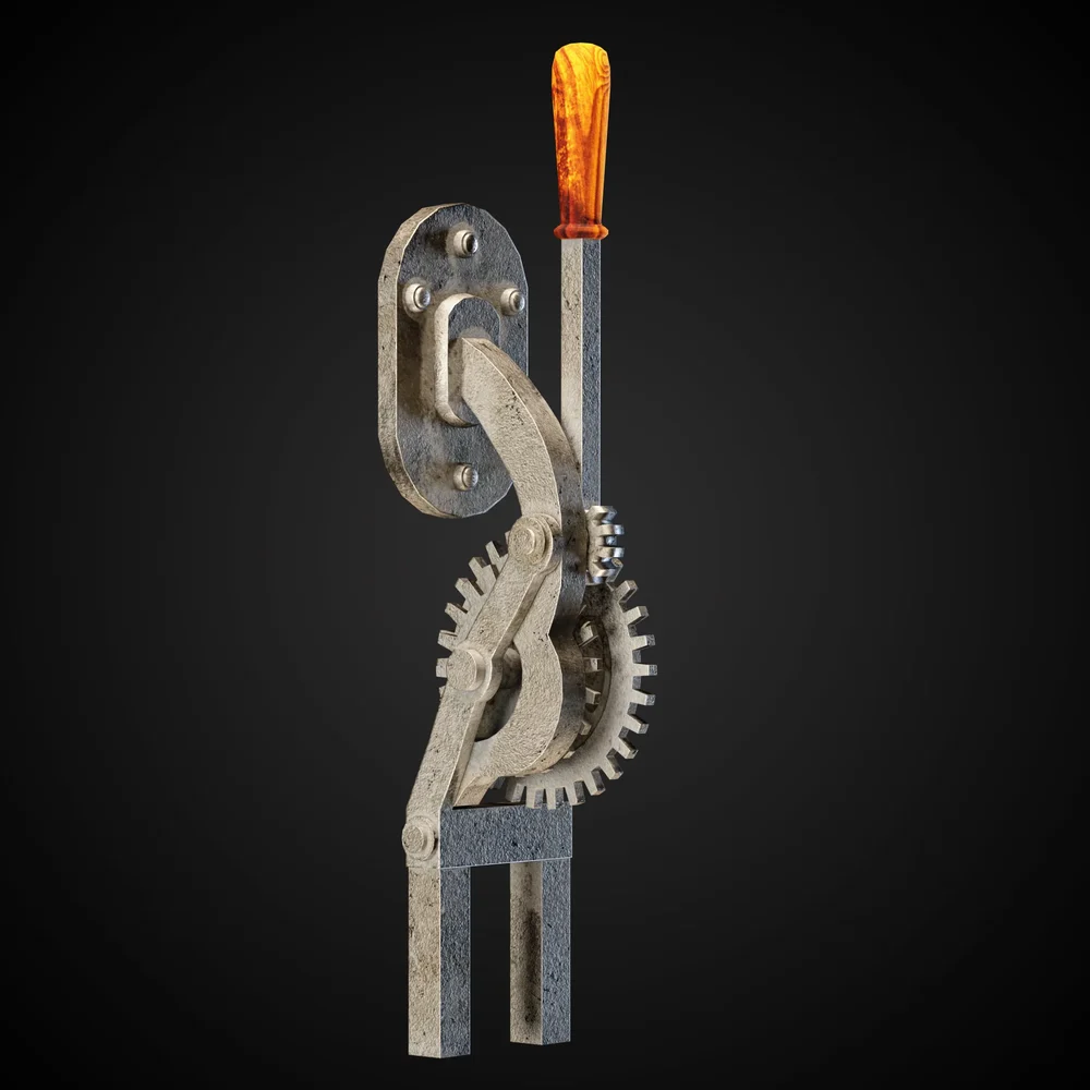 Mechanical Lever Game-Ready + 4k Textures | Blenderkit Series