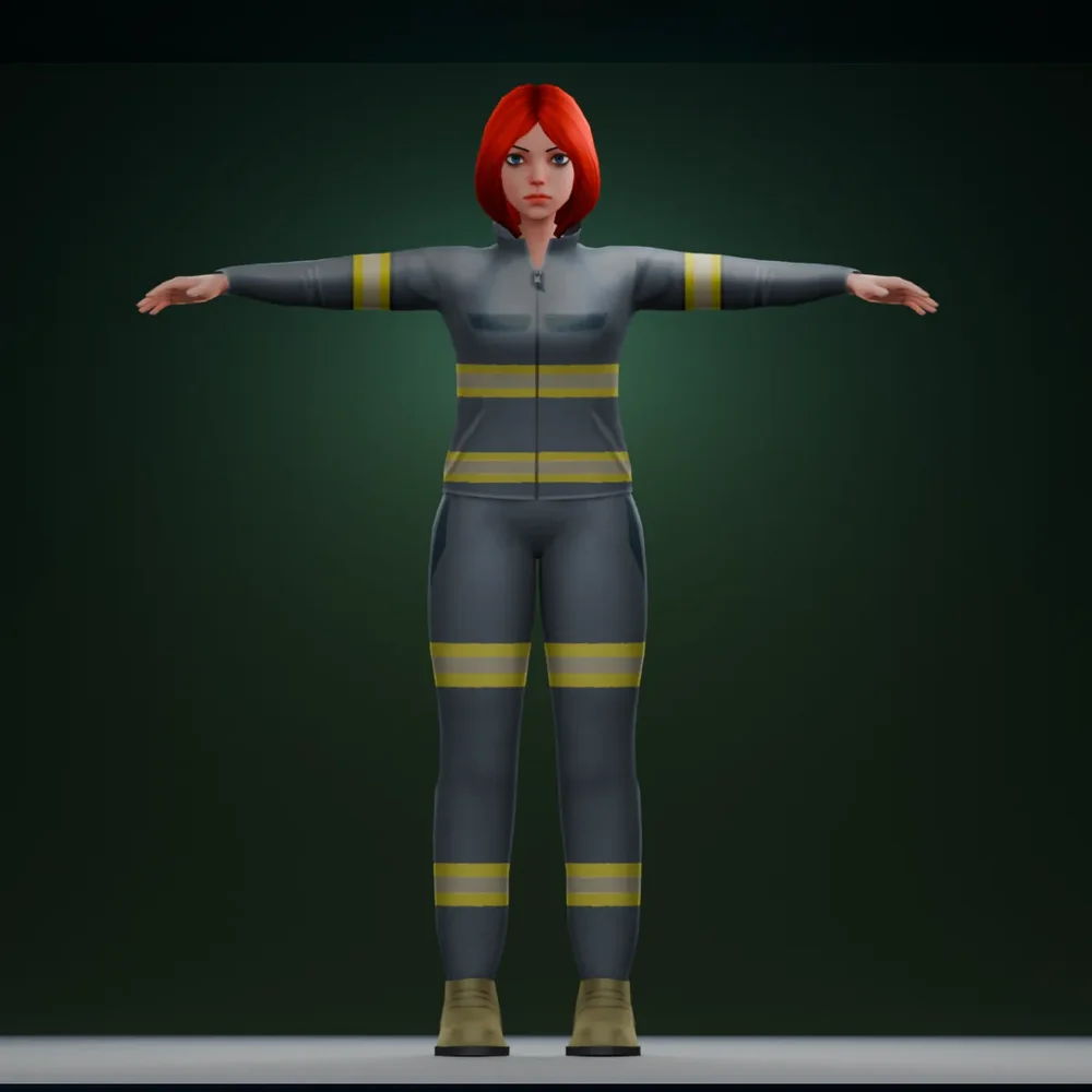 Female Firefighter Rescue Worker