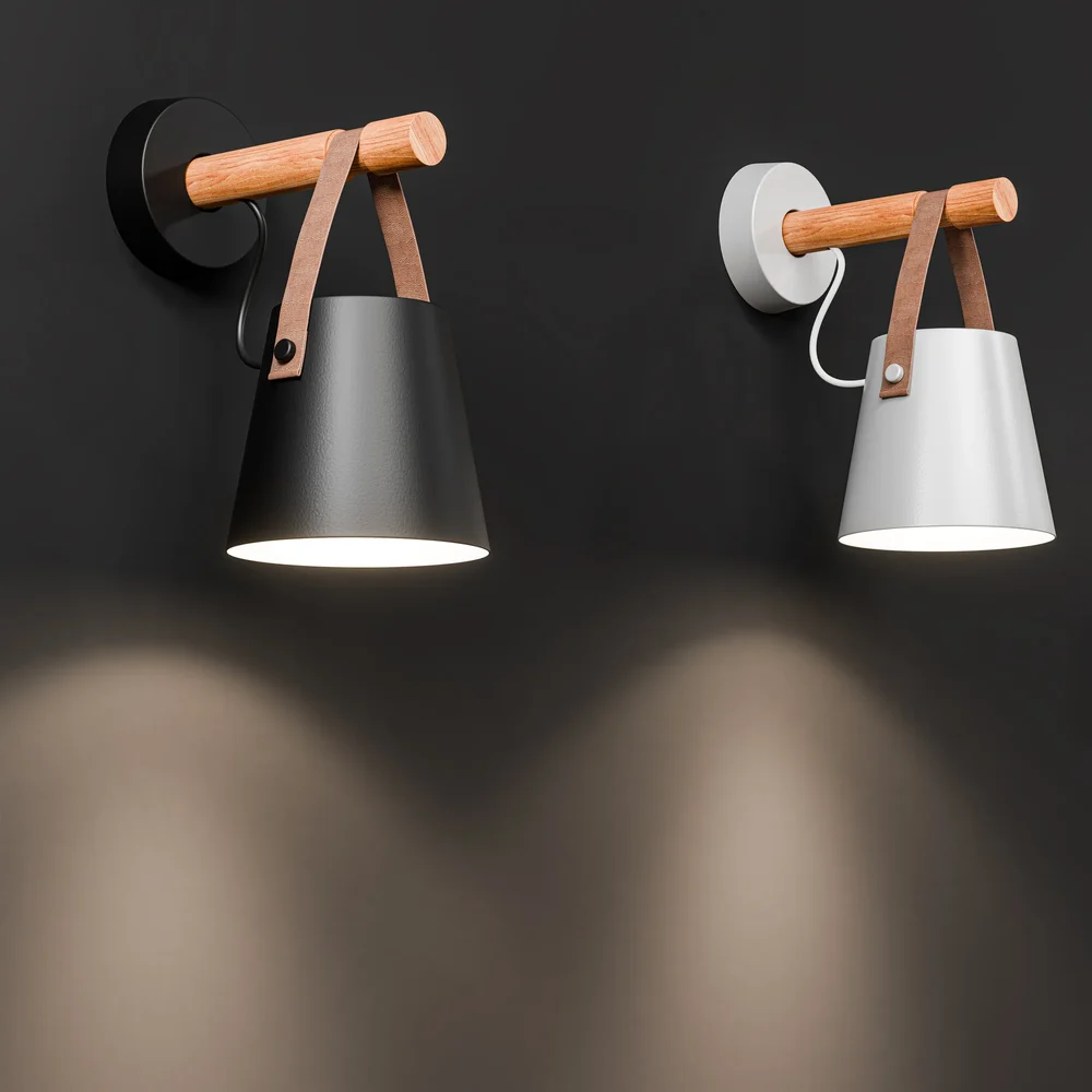 Wooden Conical Wall Light
