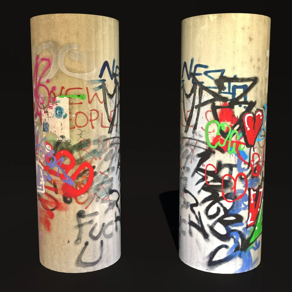 Graffiti Concrete Pillar