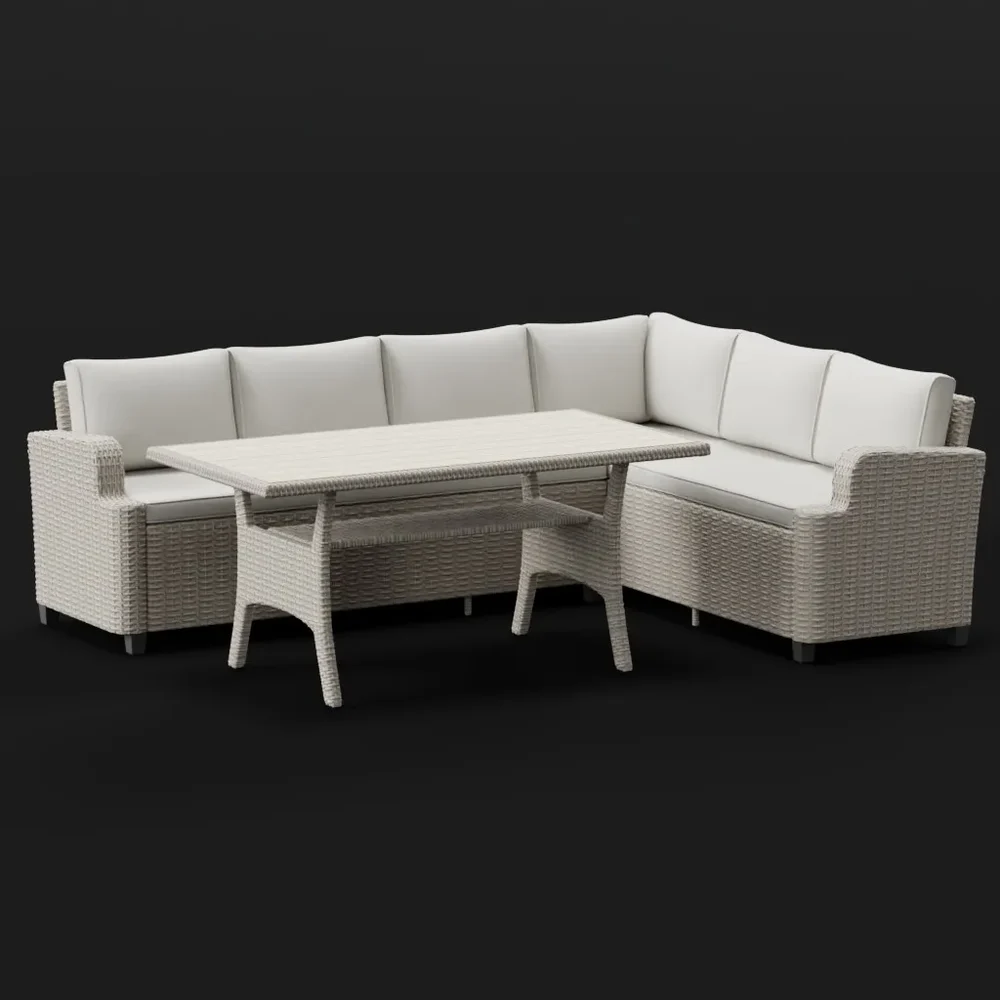 Outdoor Wicker Dining Sofa Set