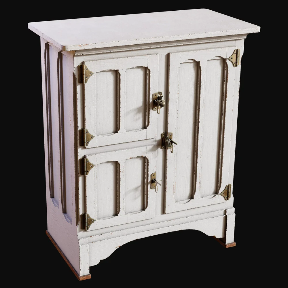 Late 1800s Wood Ice Box Painted