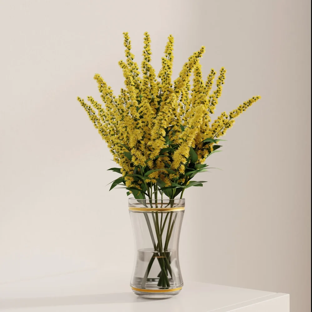 Bright Mimosa Floral Vase
