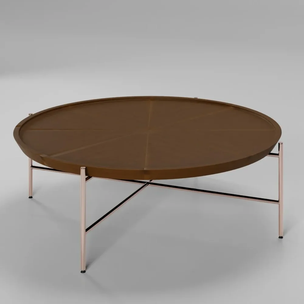 Center Table Wood And Copper