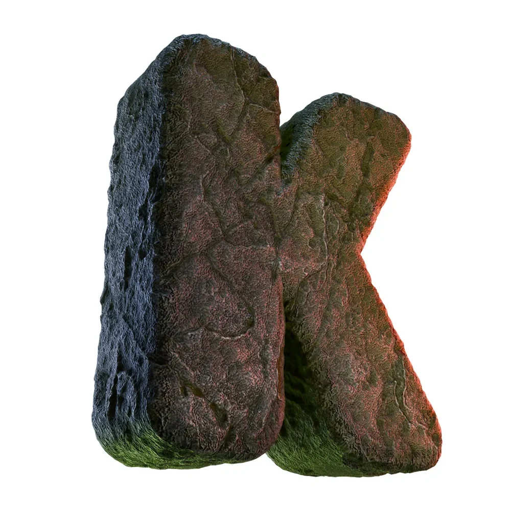 K Letter Of Alphabet Stone Carved