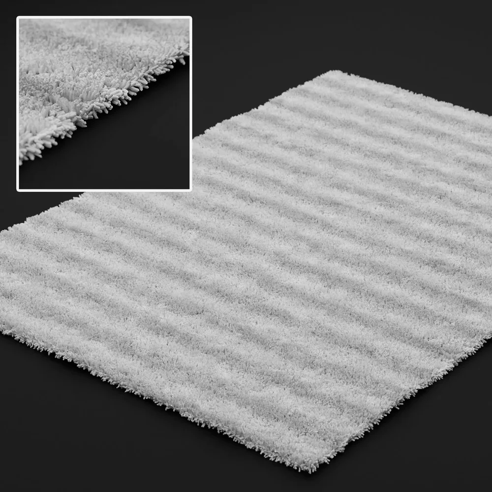 Modern White Carpet With Grey Stripes