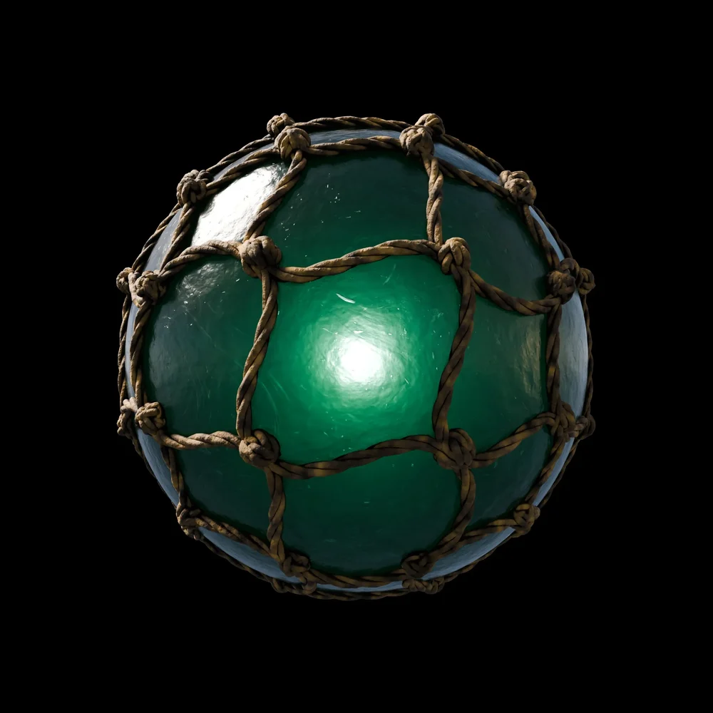 Green Orb With Net And Knots And Animated Inner Light