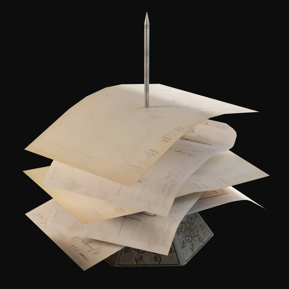 1900s Bill Spike With Receipts