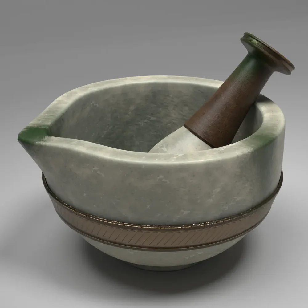 Antique Marble Pestle And Mortar