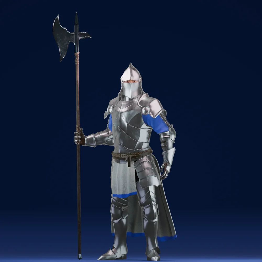 Knight With Axe- Lowpoly