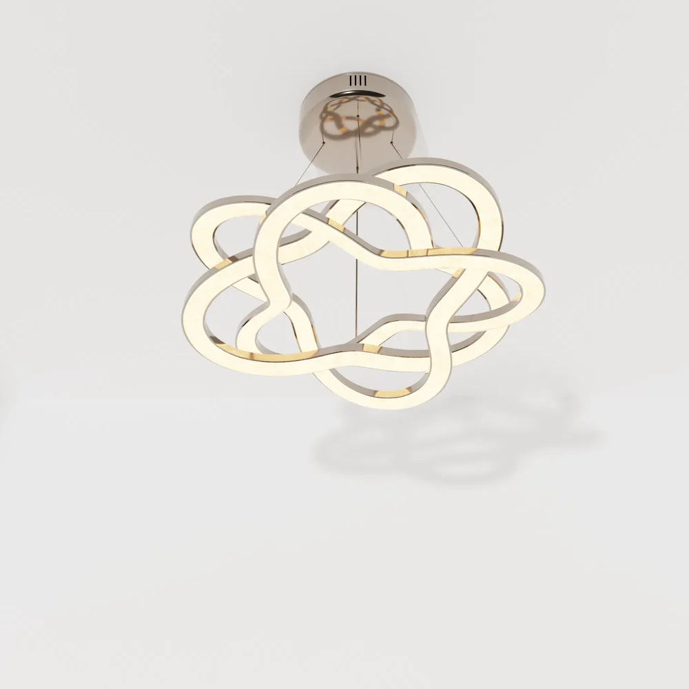 Ceiling Lamp Rhodium Crystal Braided.
