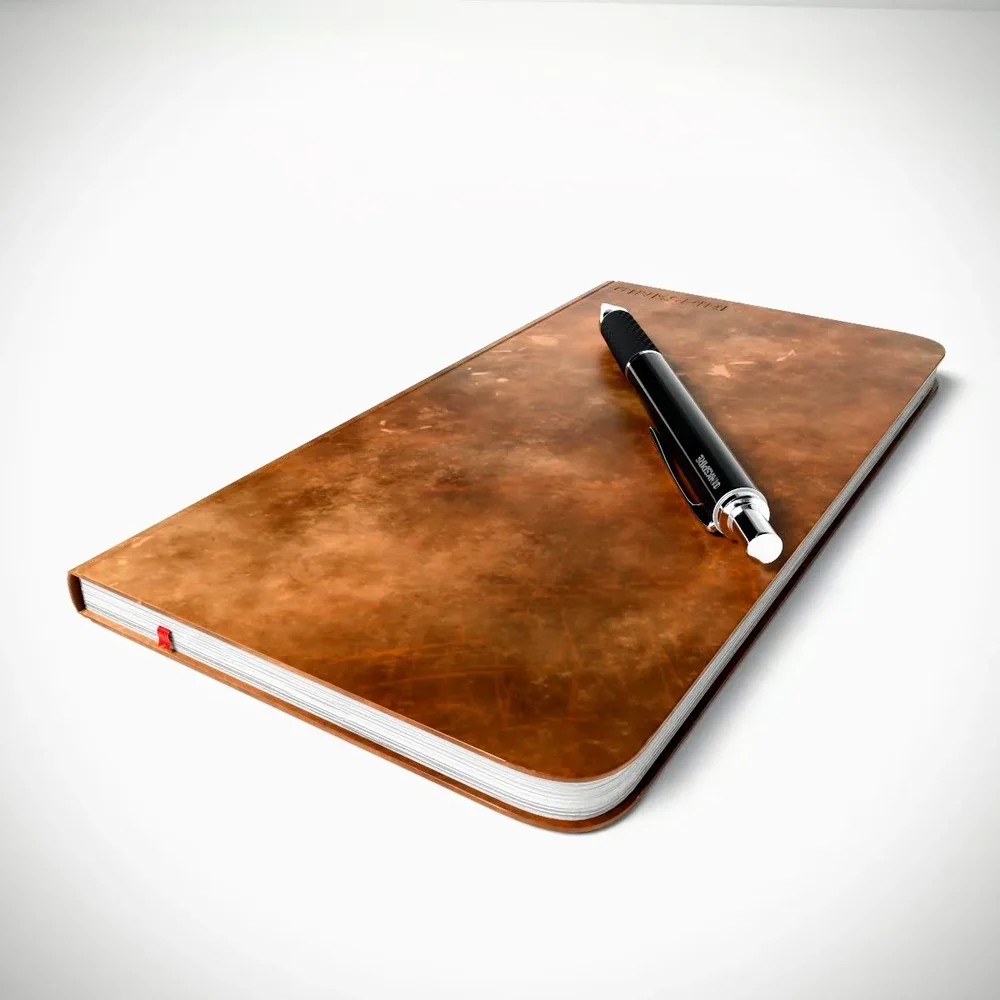 Notebook Brown Leather And Pen