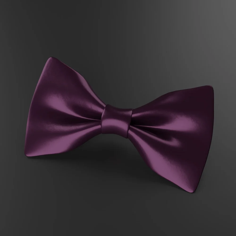 Satin Purple Bow Tie