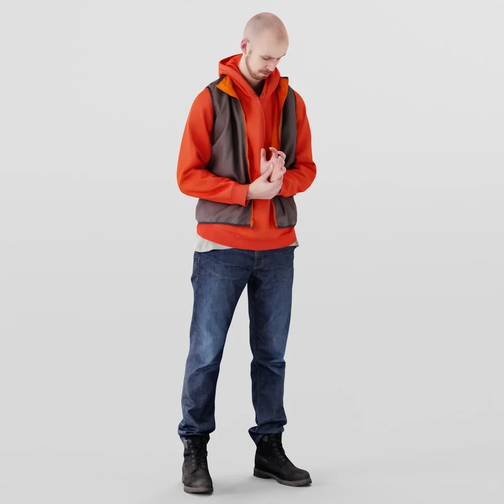Tall Guy In Orange Hoodie