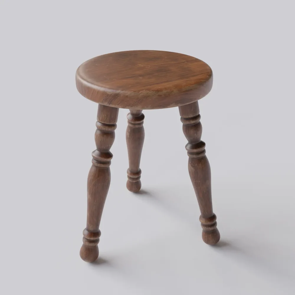 Tripod Wood Stool