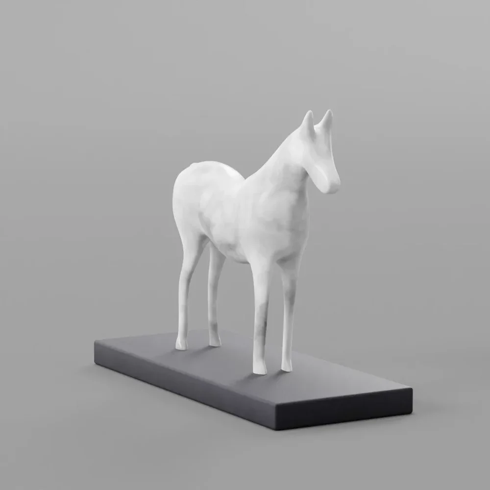 Minimalist Grey Marble Horse