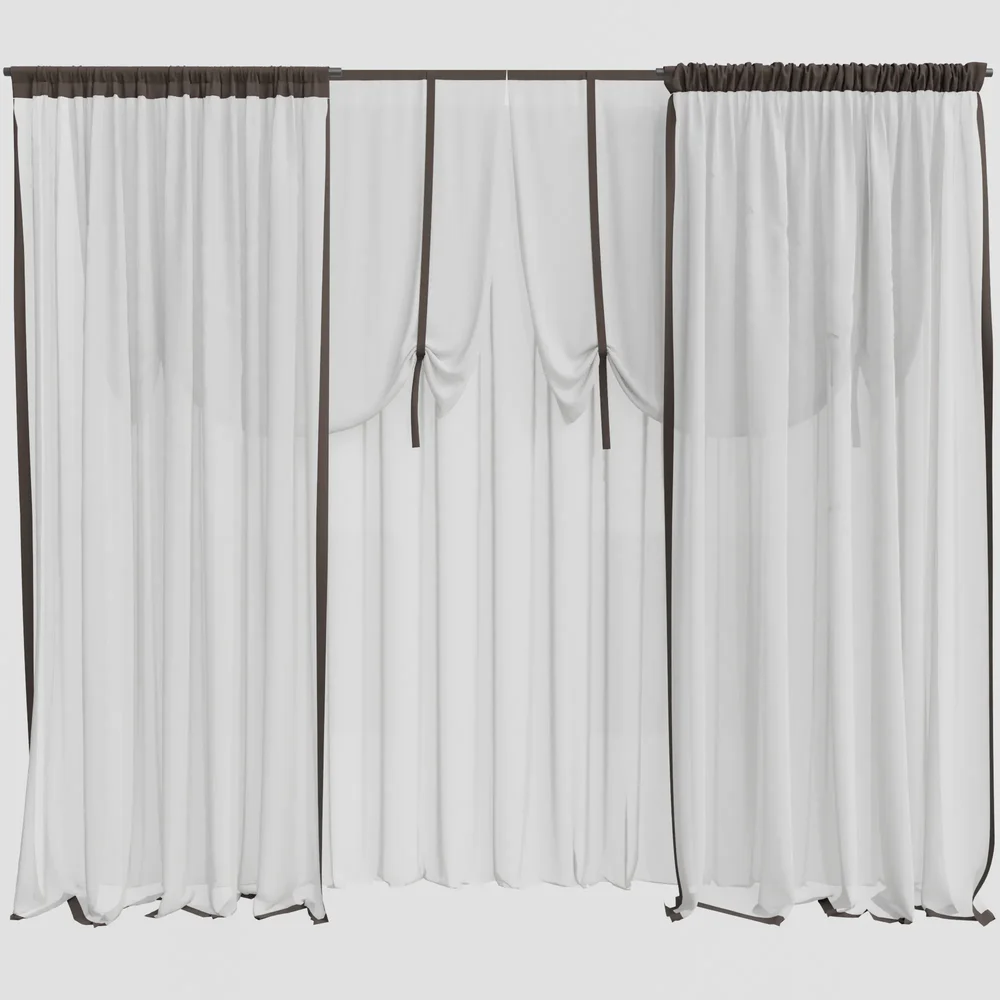 Gd Tulle Curtain W Decorative Edging