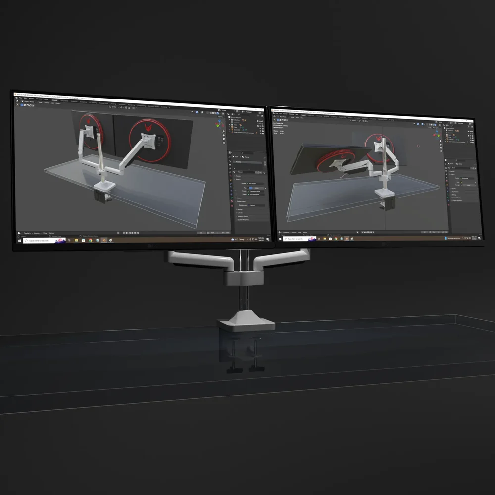 Dual Monitor Stand With Monitors